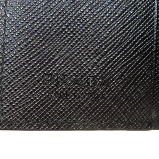 PRADA Key case Key holder  leather black Saffiano logoMetal Women(Unisex) Used Authentic