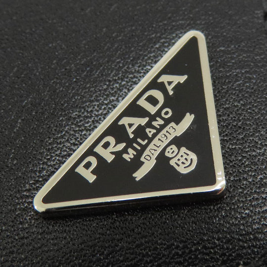 PRADA Bifold Wallet leather black logoMetal
