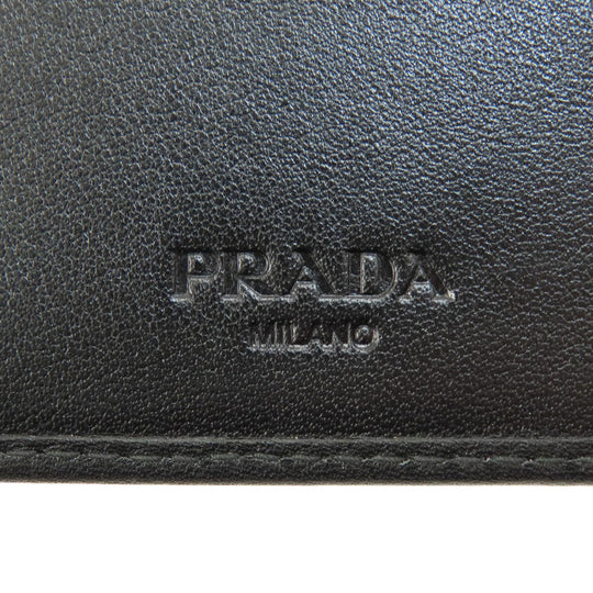 PRADA Bifold Wallet leather black logoMetal
