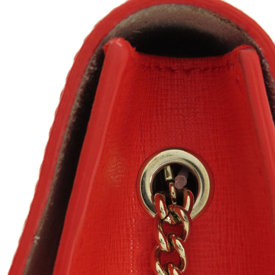 Furla Shoulder Bag leather Red Julia ChainShoulder