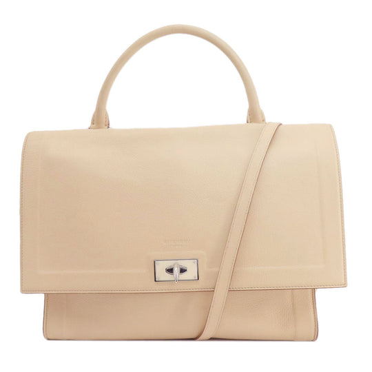 Givenchy Tote Bag leather beige 2WAY Women Used Authentic