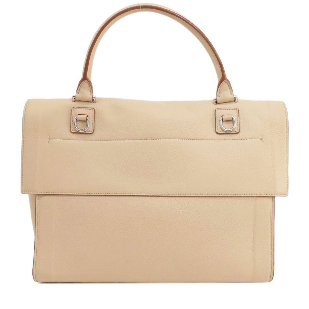 Givenchy Tote Bag leather beige 2WAY Women Used Authentic