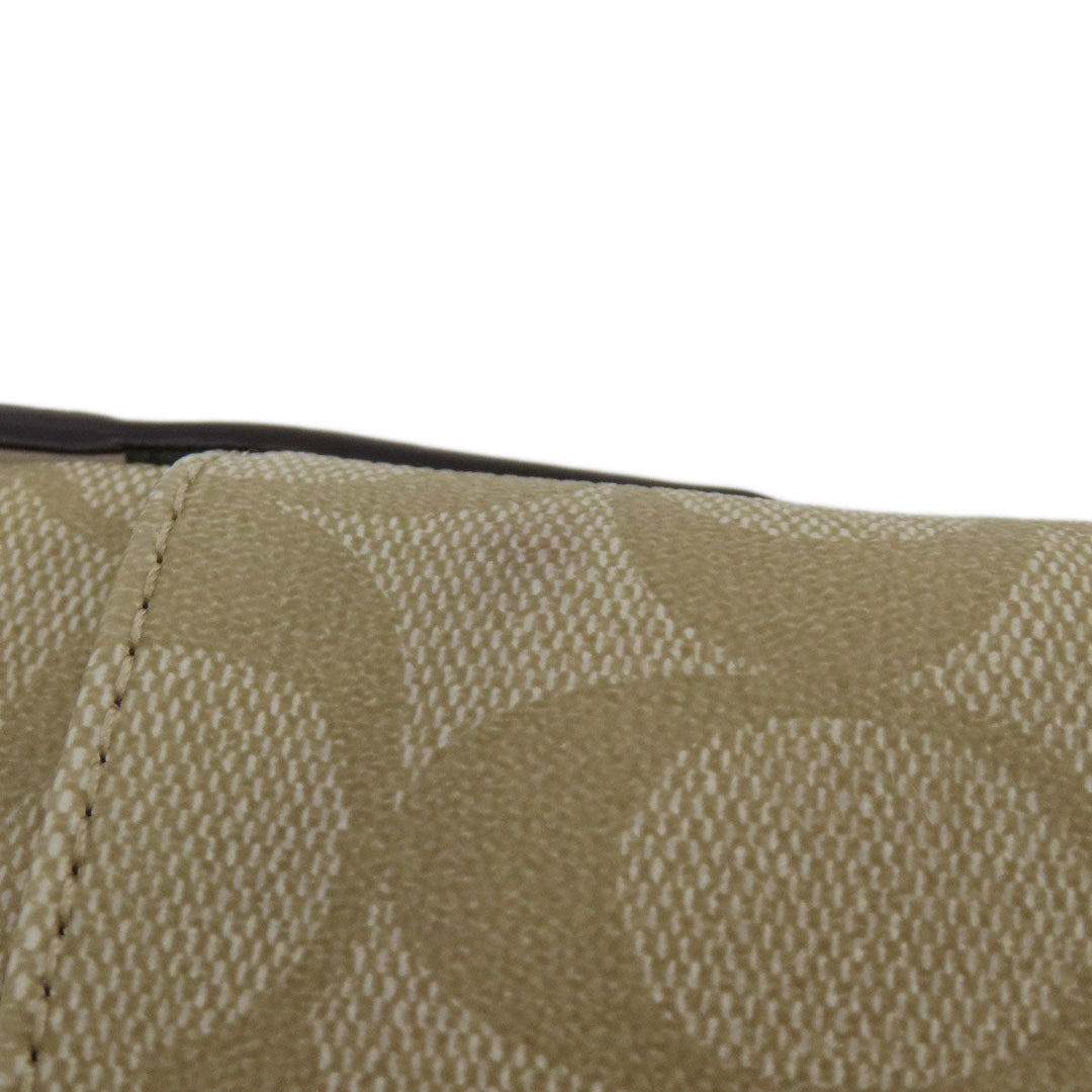 COACH Shoulder Bag F58309 PVC beige Signature Women Used Authentic