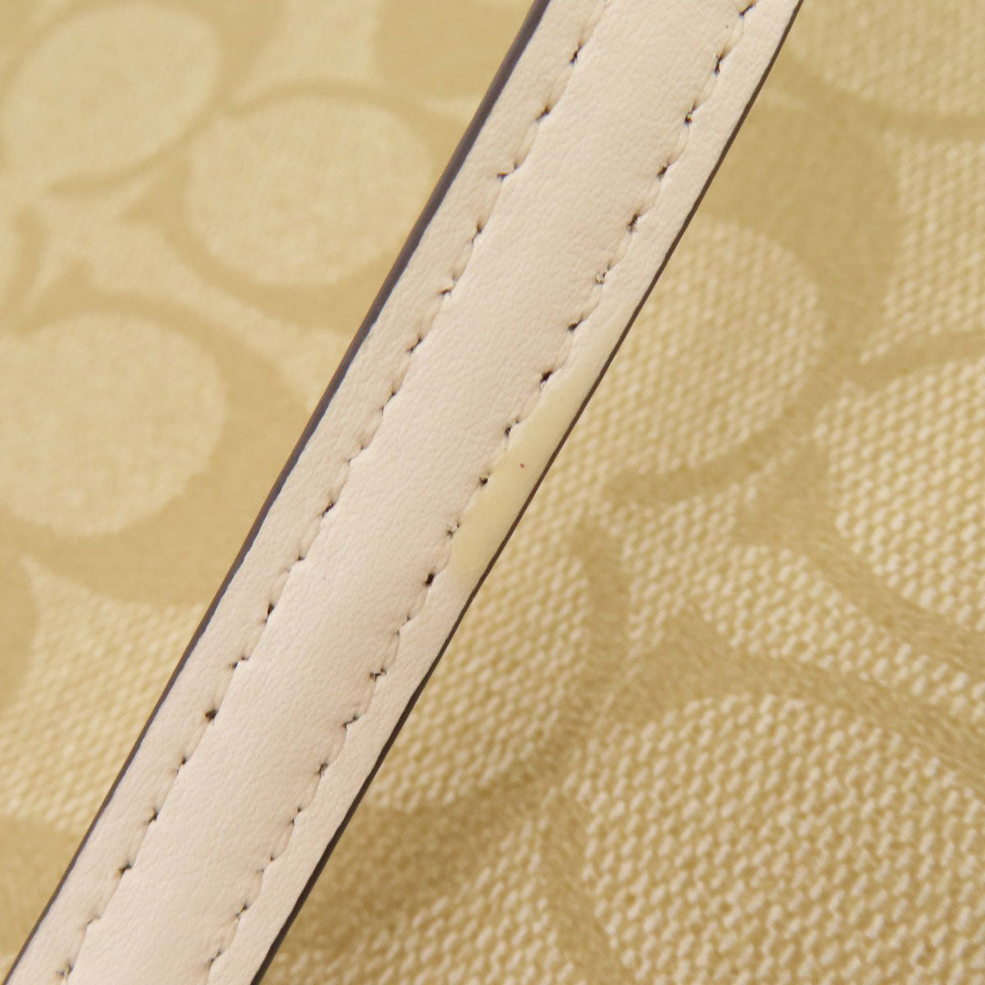 COACH Shoulder Bag F58309 PVC beige Signature Women Used Authentic