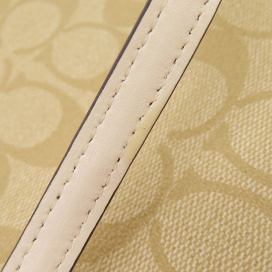 COACH Shoulder Bag F58309 PVC beige Signature Women Used Authentic