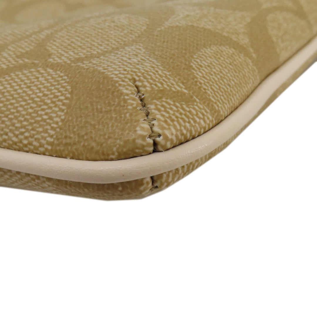 COACH Shoulder Bag F58309 PVC beige Signature Women Used Authentic