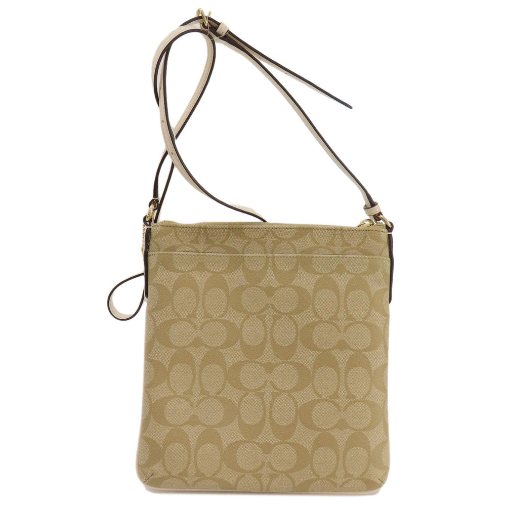 COACH Shoulder Bag F58309 PVC beige Signature Women Used Authentic