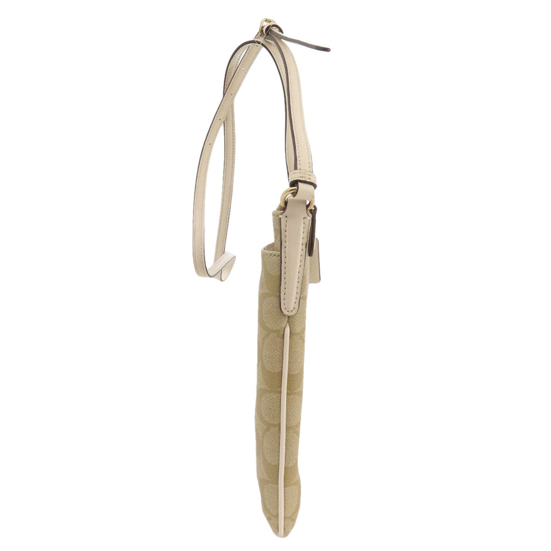 COACH Shoulder Bag F58309 PVC beige Signature Women Used Authentic