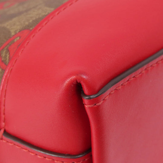 COACH Shoulder Bag 91015 PVC, Leather Brown Long Shoulder Signature Heart Women Used Authentic