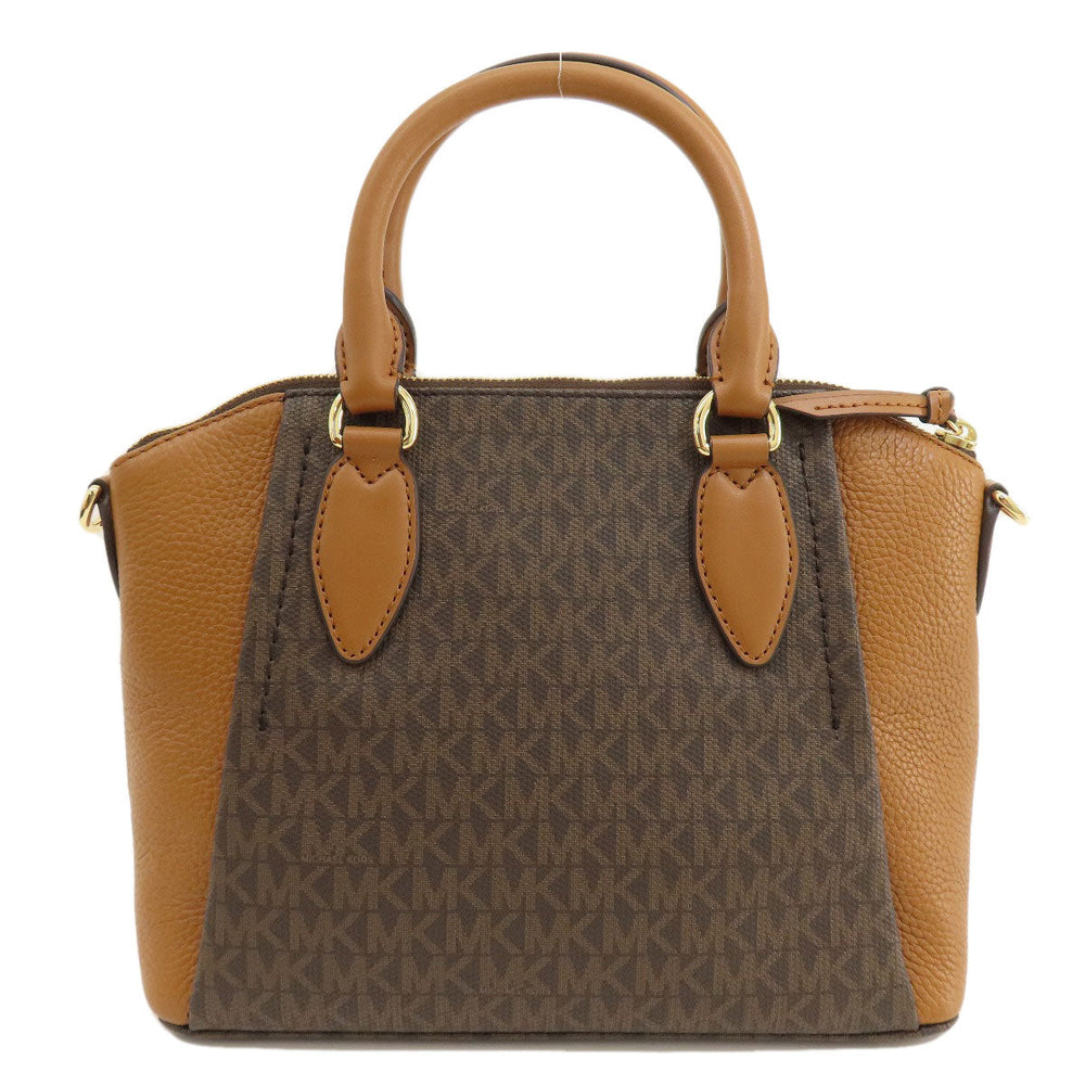 MICHAEL KORS Handbag PVC Brown MK Signature 2WAY Women Used Authentic