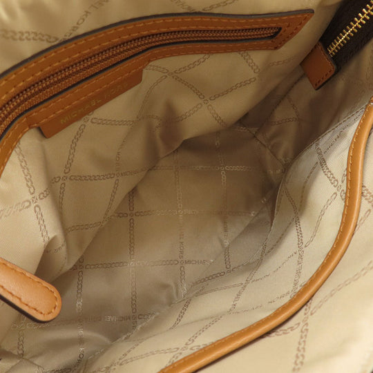 MICHAEL KORS Handbag PVC Brown MK Signature 2WAY Women Used Authentic