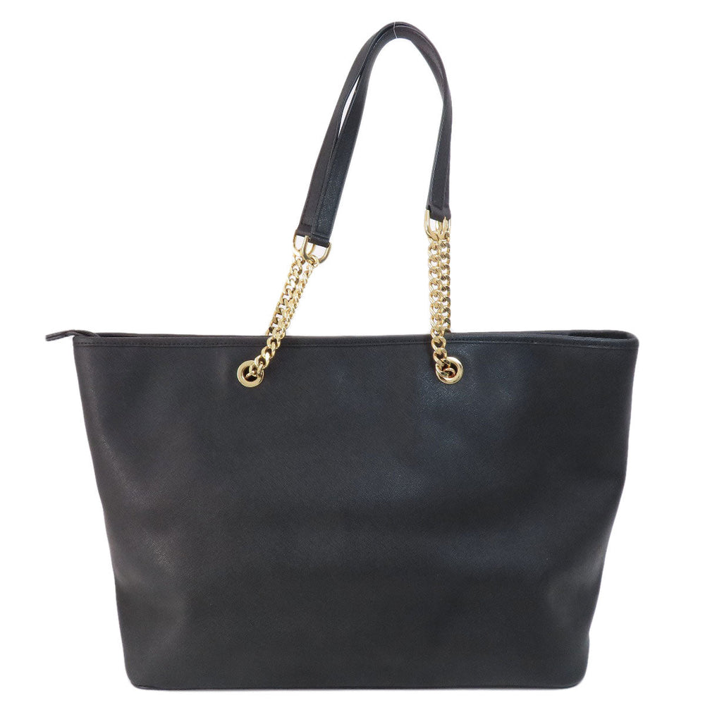MICHAEL KORS Tote Bag PVC black logo Women Used Authentic