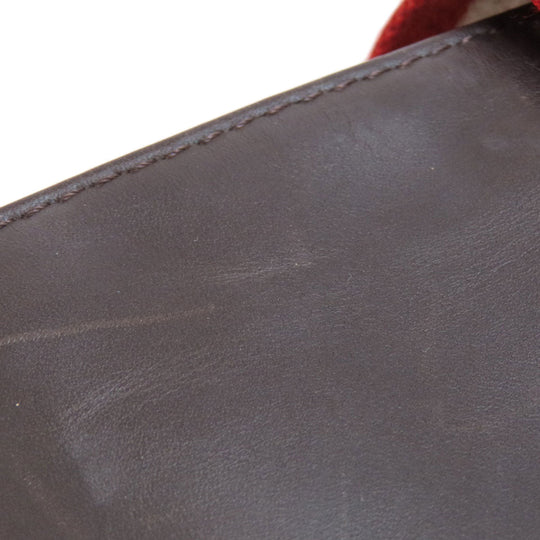 BALLY Tote Bag leather Brown Barry Stripe Women Used Authentic