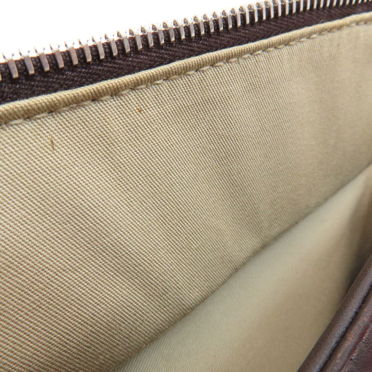 BALLY Tote Bag leather Brown Barry Stripe Women Used Authentic