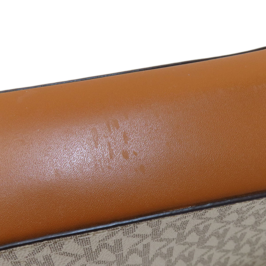 MICHAEL KORS Shoulder Bag PVC white MK signature Women Used Authentic