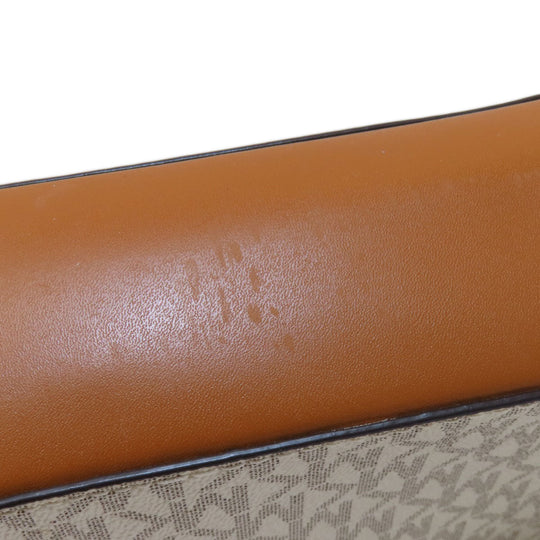 MICHAEL KORS Shoulder Bag PVC white MK signature Women Used Authentic