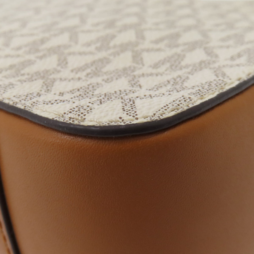 MICHAEL KORS Shoulder Bag PVC white MK signature Women Used Authentic