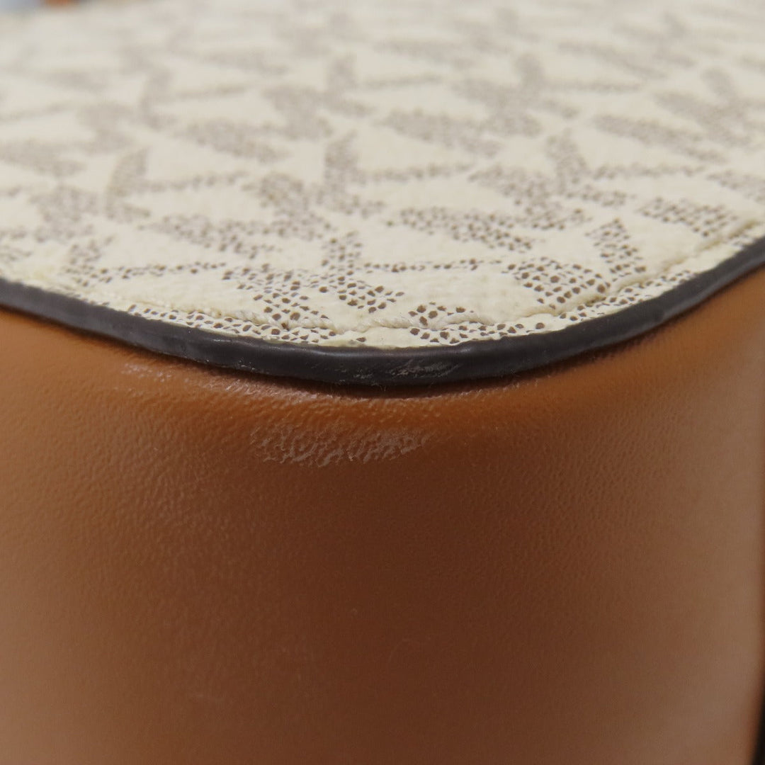 MICHAEL KORS Shoulder Bag PVC white MK signature Women Used Authentic