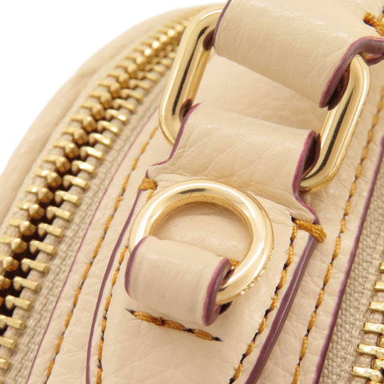 COACH Handbag CE845 leather beige Canteen Peanuts Collaboration 2WAY Women Used Authentic