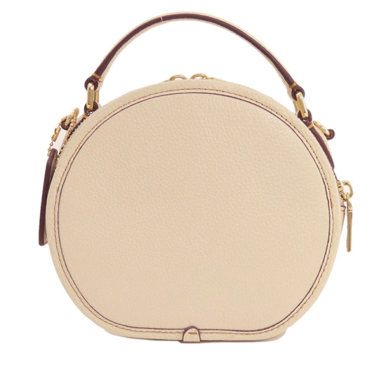 COACH Handbag CE845 leather beige Canteen Peanuts Collaboration 2WAY Women Used Authentic