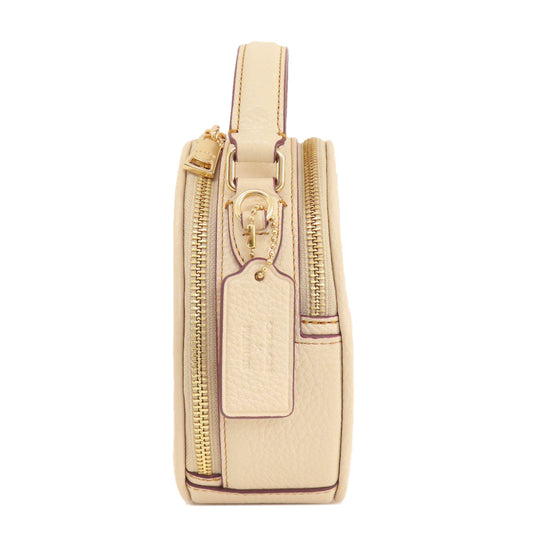 COACH Handbag CE845 leather beige Canteen Peanuts Collaboration 2WAY Women Used Authentic