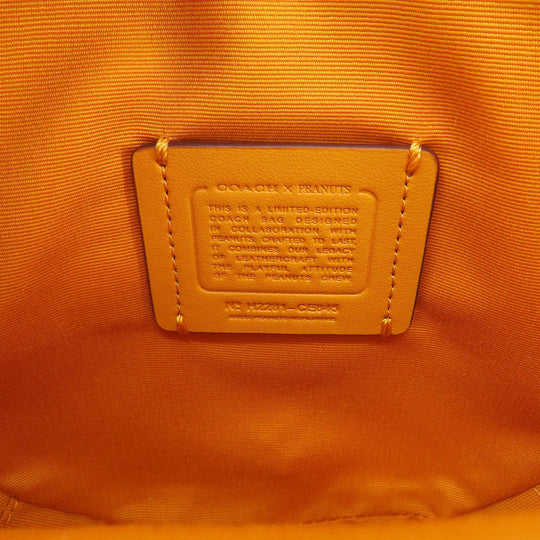 COACH Handbag CE845 leather beige Canteen Peanuts Collaboration 2WAY Women Used Authentic