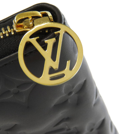 LOUIS VUITTON Long Wallet Purse M81510 Lamb leather black Zippy wallet Women Used Authentic
