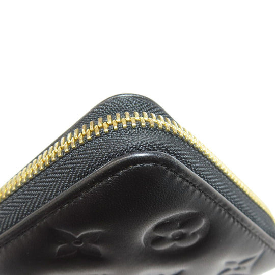 LOUIS VUITTON Long Wallet Purse M81510 Lamb leather black Zippy wallet Women Used Authentic