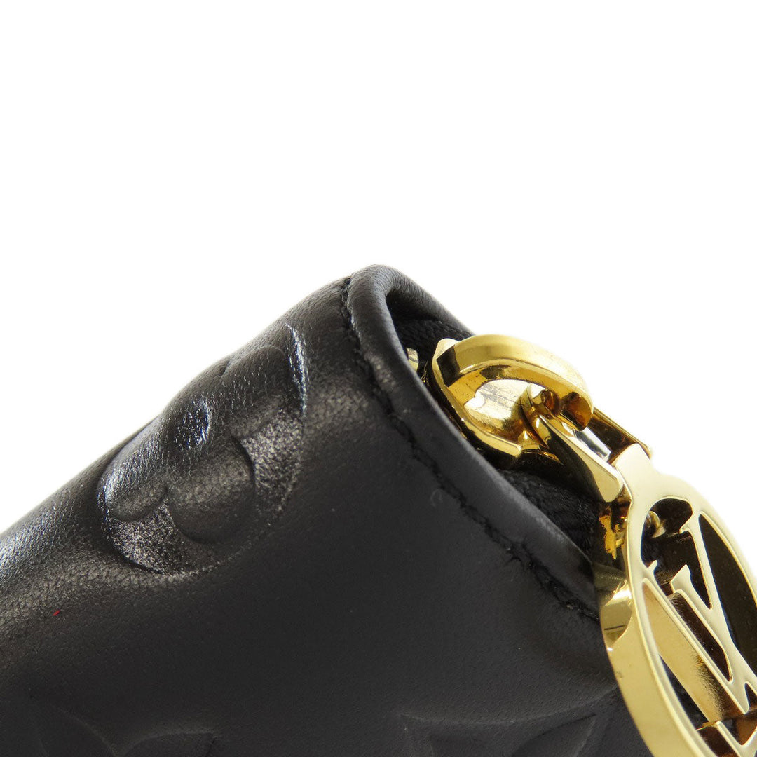 LOUIS VUITTON Long Wallet Purse M81510 Lamb leather black Zippy wallet Women Used Authentic
