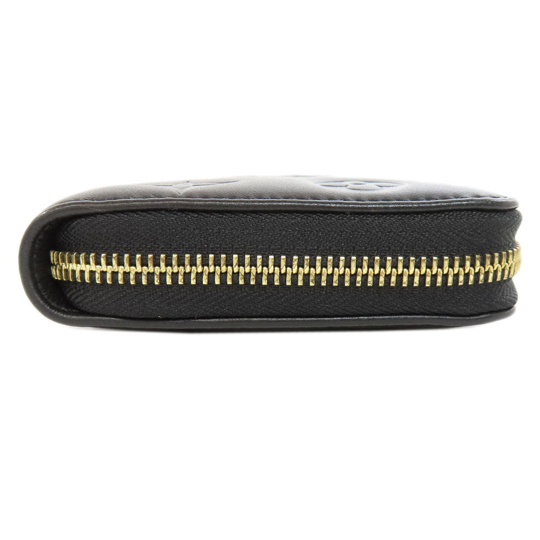 LOUIS VUITTON Long Wallet Purse M81510 Lamb leather black Zippy wallet Women Used Authentic