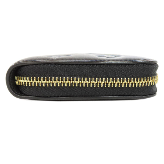 LOUIS VUITTON Long Wallet Purse M81510 Lamb leather black Zippy wallet Women Used Authentic