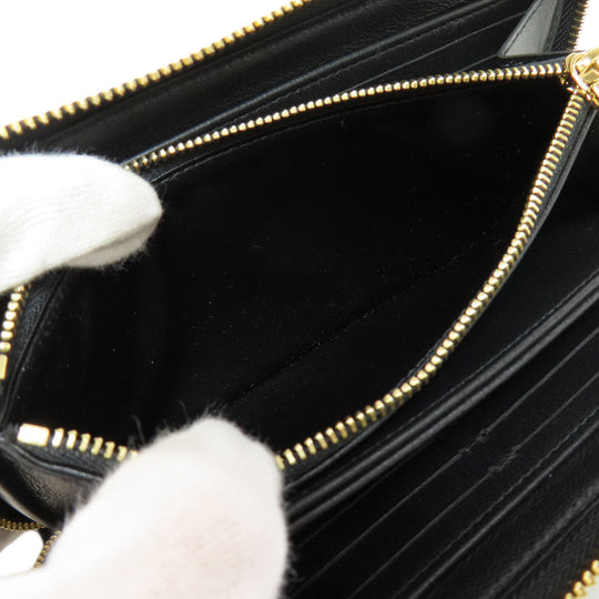 LOUIS VUITTON Long Wallet Purse M81510 Lamb leather black Zippy wallet Women Used Authentic