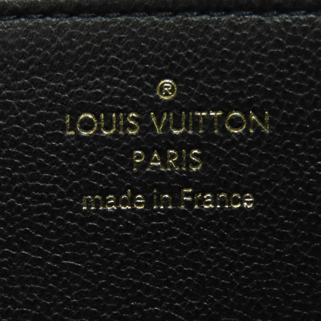 LOUIS VUITTON Long Wallet Purse M81510 Lamb leather black Zippy wallet Women Used Authentic