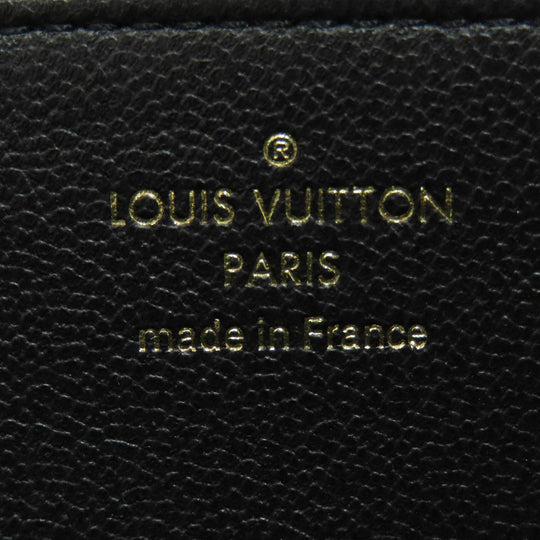 LOUIS VUITTON Long Wallet Purse M81510 Lamb leather black Zippy wallet Women Used Authentic