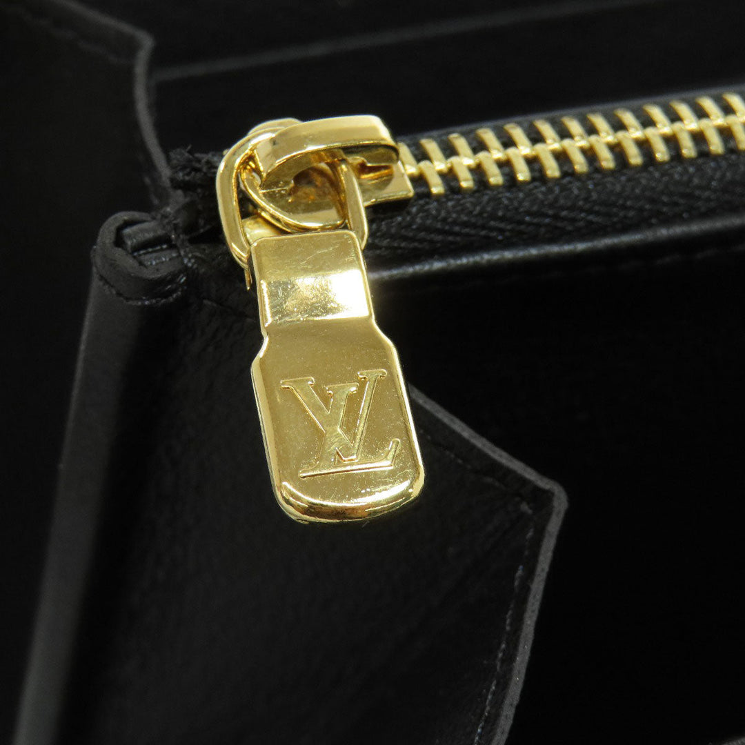 LOUIS VUITTON Long Wallet Purse M81510 Lamb leather black Zippy wallet Women Used Authentic
