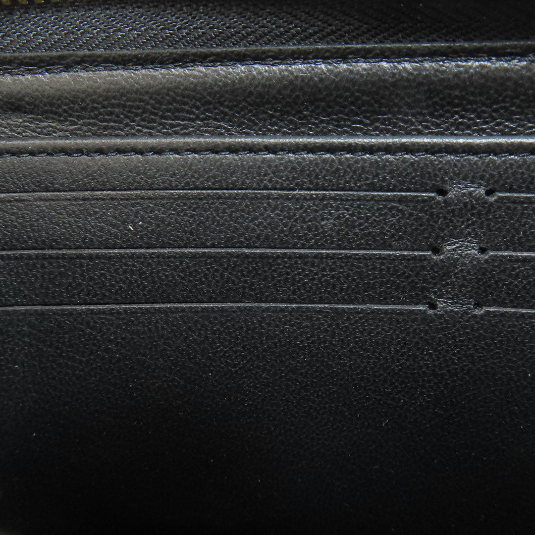 LOUIS VUITTON Long Wallet Purse M81510 Lamb leather black Zippy wallet Women Used Authentic