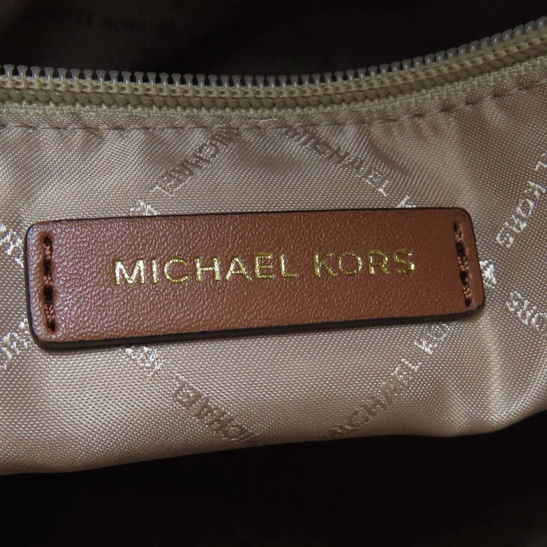 MICHAEL KORS Tote Bag PVC white MK signature Women Used Authentic