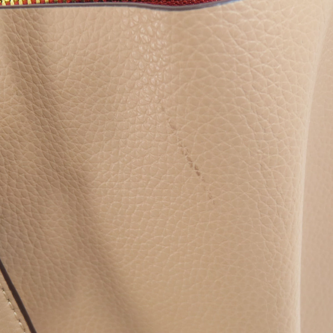 COACH Tote Bag 1671 leather beige logoMetal Women Used Authentic