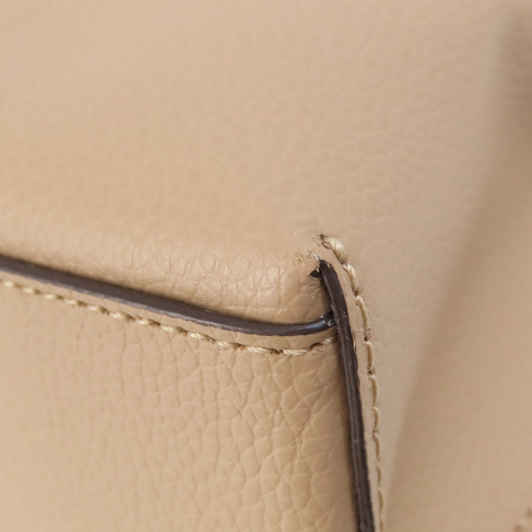 COACH Tote Bag 1671 leather beige logoMetal Women Used Authentic