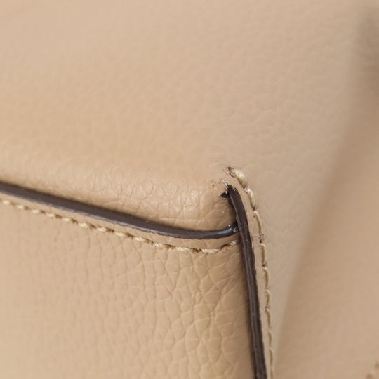 COACH Tote Bag 1671 leather beige logoMetal Women Used Authentic