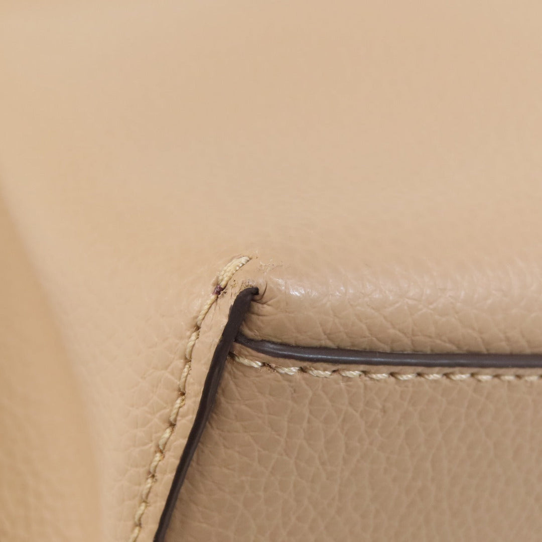 COACH Tote Bag 1671 leather beige logoMetal Women Used Authentic