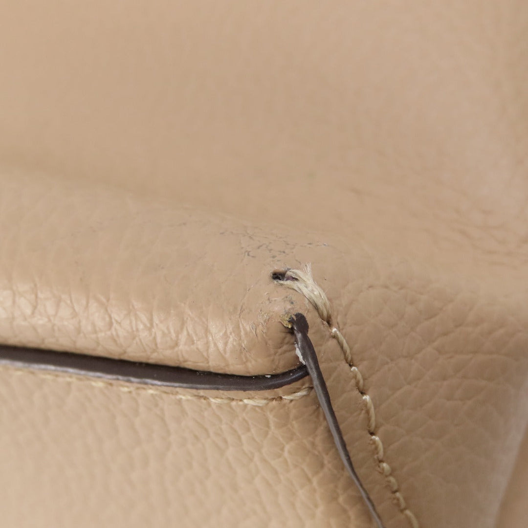 COACH Tote Bag 1671 leather beige logoMetal Women Used Authentic