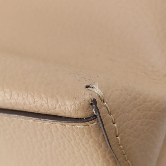 COACH Tote Bag 1671 leather beige logoMetal Women Used Authentic