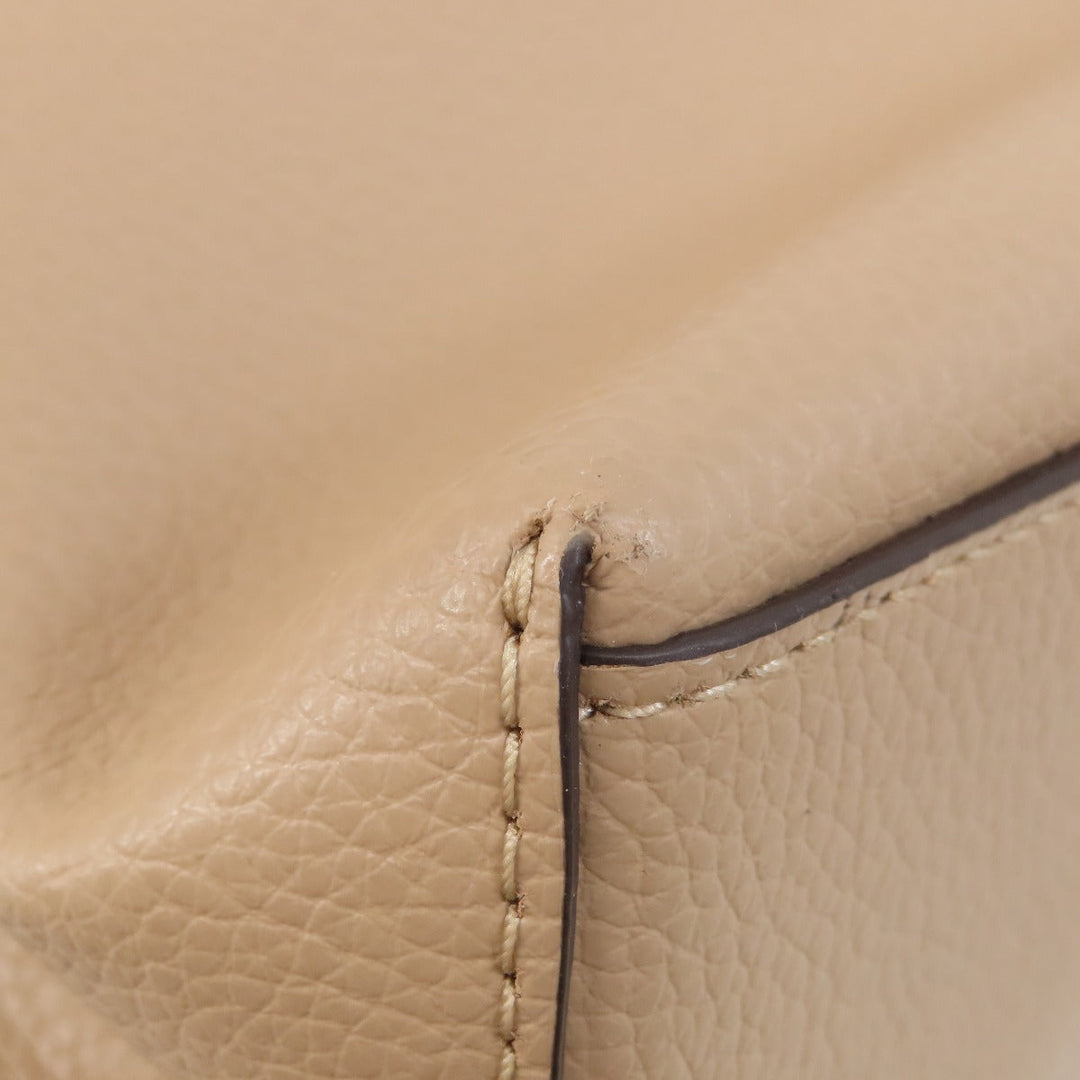 COACH Tote Bag 1671 leather beige logoMetal Women Used Authentic