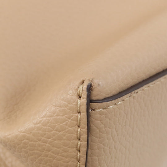 COACH Tote Bag 1671 leather beige logoMetal Women Used Authentic