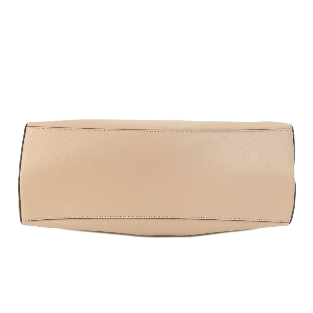 COACH Tote Bag 1671 leather beige logoMetal Women Used Authentic