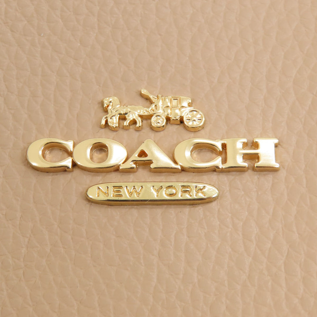 COACH Tote Bag 1671 leather beige logoMetal Women Used Authentic