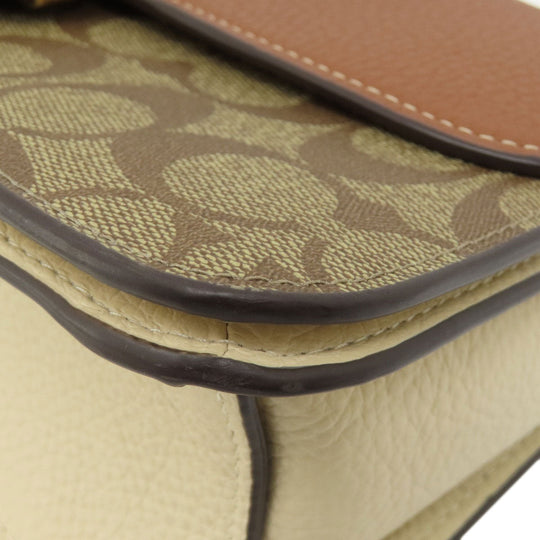 COACH Shoulder Bag CE560 PVC Brown Morgan Shoulder Bag in Color Block Signature
