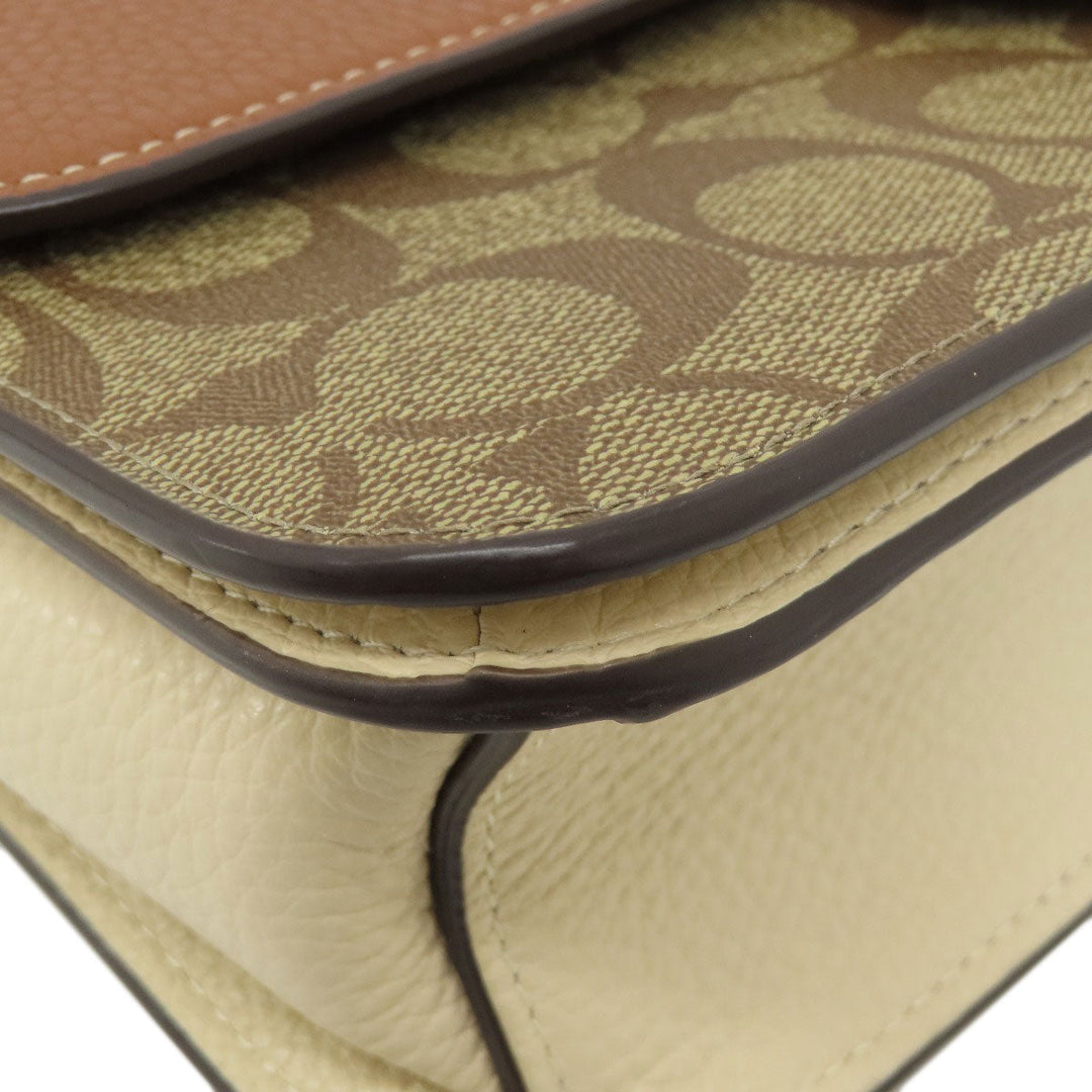 COACH Shoulder Bag CE560 PVC Brown Morgan Shoulder Bag in Color Block Signature