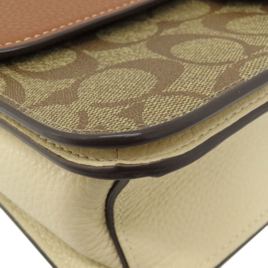 COACH Shoulder Bag CE560 PVC Brown Morgan Shoulder Bag in Color Block Signature